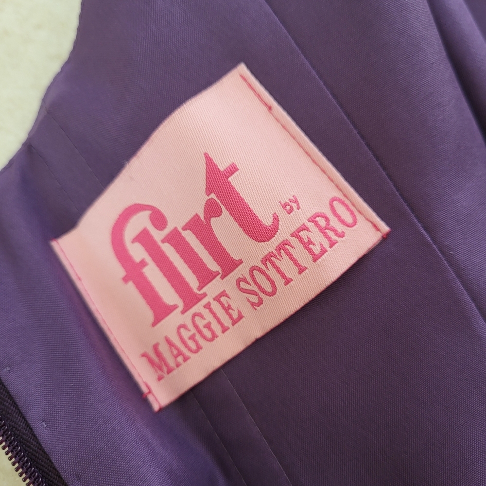 Vintage Strapless Formal Maxi Gown Purple Size 14 Flirt By Maggie Sottero - Picture 9 of 16